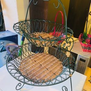 Wicker and metal Fruit or Veggie Basket